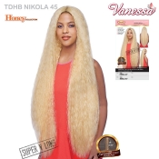 Vanessa Honey Brazilian Human Hair Blend Tops Deep Part Lace Front Wig - TDHB NIKOLA 45